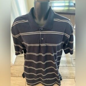 Men’s used Izod polo shirt blue striped size XXL 2XL cotton